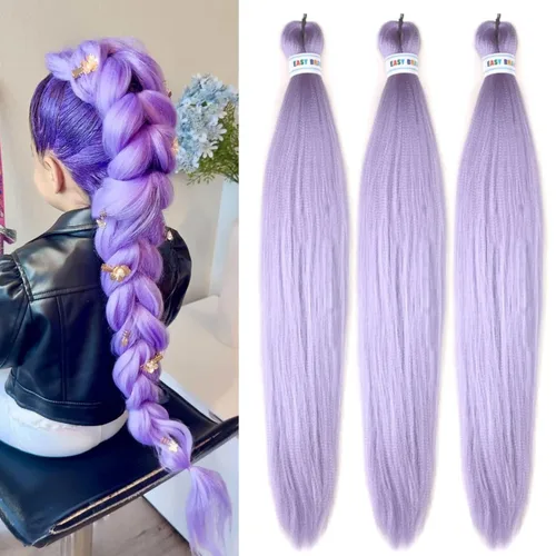 Vista 149 de Cabello trenzado para niños preestirado de 16 pulgadas, color negro para niños, trenzas sin nudos