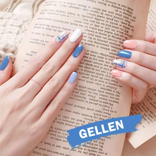 Vista 3 de Gellen Juego de 6 esmaltes de uñas de gel UV LED, colección de colores variados, 8 ml, cada uno 6 unidades - Verano Azul Blanco