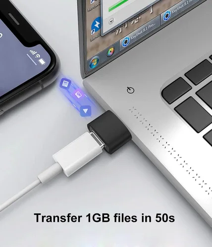 Vista 6 de Adaptador USB C hembra a USB macho, paquete de 3 unidades, adaptador USB tipo C a USB-A OTG compatible con iPhone 17/16/15 Samsung Galaxy