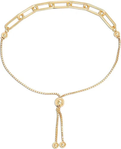 Vista 2 de LeCalla Links Pulsera de plata de ley italiana con clip de papel para mujer
