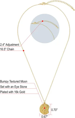 Vista 5 de Pendant Necklaces for Women - Plated with 16k Gold Lustrous and Shimmering Yellow Exquisite Heart, Round, Water Drop Premium Jewelry Gifts for Women