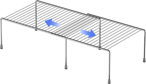Vista 16 de Estante Expandible de Redrubbit, Organizador de Almacenamiento de Metal Resistente a la Oxidación para Cocina, Nevera, Baño, Negro