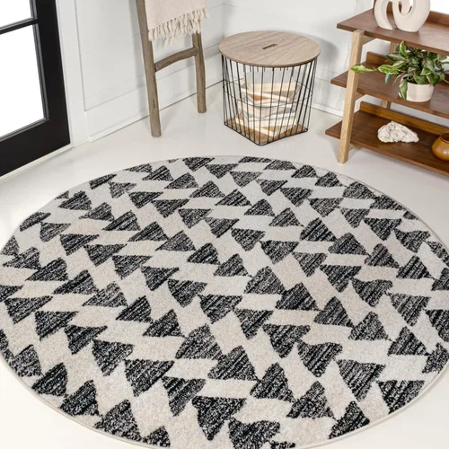 Vista 11 de JONATHAN Y Aisha - Alfombra geométrica triangular marroquí negra/crema, 2x8, contemporánea, moderna, fácil de limpiar para sala de estar