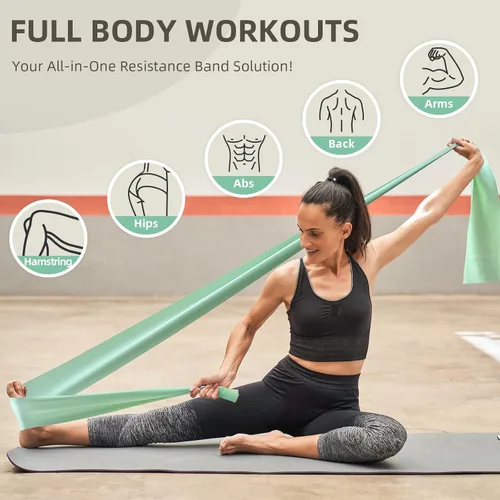 Vista 5 de Stretch Bands for Exercise, Resistance Bands for Working Out, Exercise Bands for Physical Therapy, Pilates, Rehab, Stretch, Strength Training and