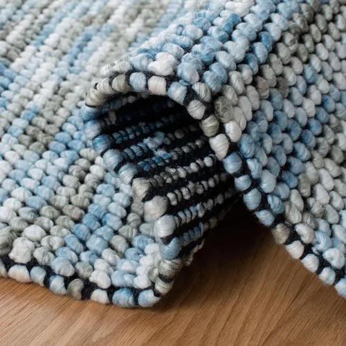 Vista 6 de Safavieh Natura Collection - Alfombra decorativa de 2 x 3 pies, azul y marfil, hecha a mano, ideal para zonas de alto tráfico en entrada, sala