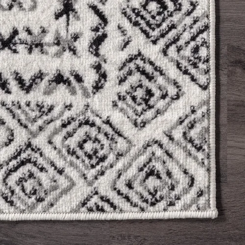 Vista 7 de nuLOOM Arabella Alfombra contemporánea con bordes, 4 x 6 pies, gris claro