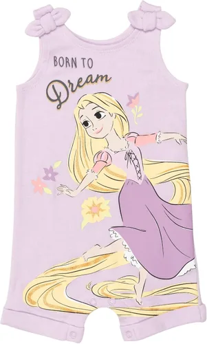 Vista 4 de Disney Princesa Rapunzel Ariel Belle Jasmine Aurora - Mameluco y diadema para recién nacido