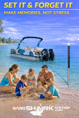 Vista 5 de Ancla SandShark - Ancla de tornillo premium para barco, ancla para barco de pontón, poste de ancla para agua poco profunda de acero inoxidable