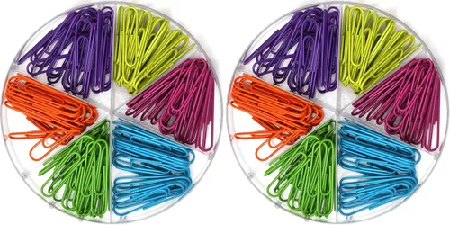 Vista 2 de Clips de papel de colores de 1.102 in, 480 piezas, mezclados, medianos (A1-28MM480PCSCLRPC) (paquete de 2)