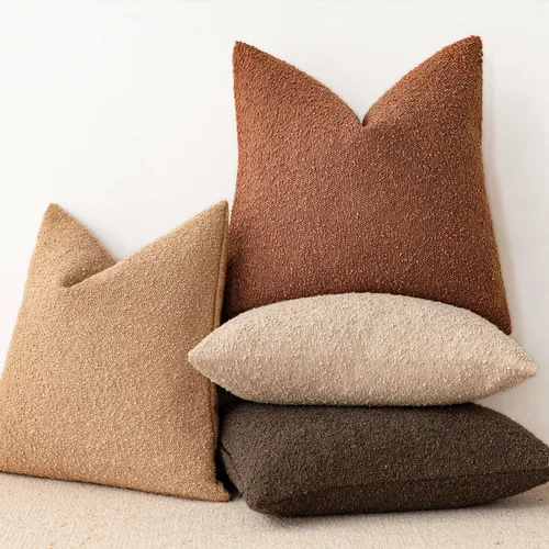 Vista 6 de Foindtower - Juego de 2 fundas decorativas de textura de bucle, fundas de almohada acentuadas, fundas de cojín sólidas, neutrales, para sofá, silla