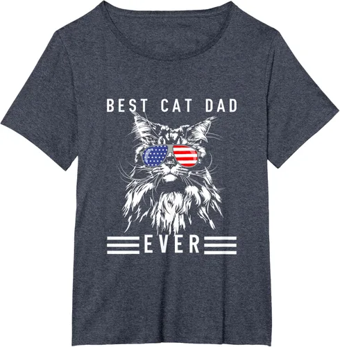 Vista 50 de Funny Maine Coon Cat Best Cat Dad Ever Funny Cat Maine Coon Camiseta, Negro, S