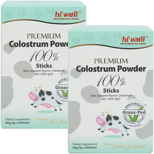 Vista 7 de Hi Well Premium - Polvo de calostro alimentado con pasto 100% 0.07 oz, 30 varitas (paquete de 3)