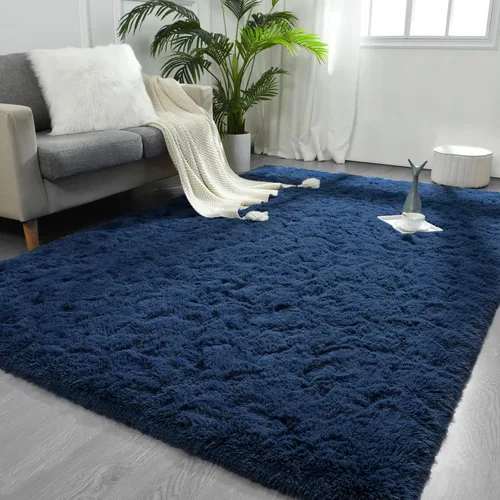 Vista 25 de FlyDOIT Alfombras grandes para sala de estar, 4 x 6 pies alfombra peluda beige con efecto tie-dye, alfombras mullidas suaves, alfombras peludas