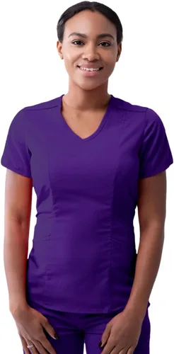 Vista 9 de Adar Pro Scrubs para mujer - Moderno cuello en V Manzana