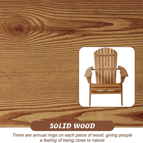 Vista 6 de Dkeli Adirondack - Silla de patio al aire libre, plegable, resistente a la intemperie, con brazos, silla reclinable de madera maciza para hoguera