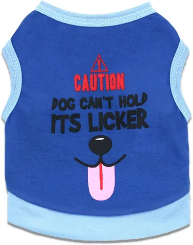 Vista 2 de Paquete de 4 camisetas para perros XS para perros y cachorros, ropa de verano funny chihuahua yorkie dog tshirt, blue cooling vests, stretchy