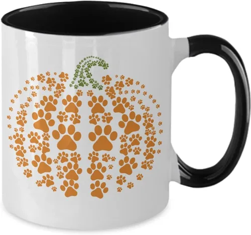 Vista 4 de Taza de Halloween Paws y calabaza para la temporada espeluznante, idea de regalo para Halloween y para los amantes de los perros