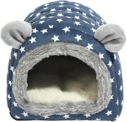 Vista 4 de Cama Cueva de Erizo Escondite Casa de Erizo Accesorios de Erizo, Casa de Erizo, Suministros de Jaula para Animales Pequeños de Hámster Casa Cálida