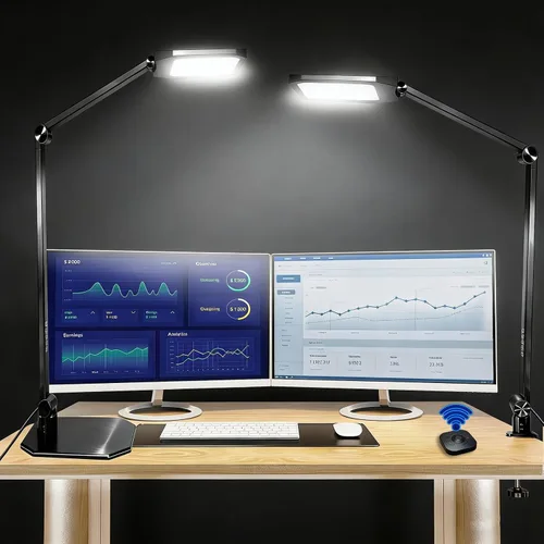 Vista 10 de NS Lámpara de escritorio LED profesional con control remoto, luz regulable CRI95+ para cuidado de los ojos, temperatura de color ajustable de 3000K