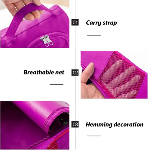 Vista 4 de Impermeable transpirable a prueba de polvo de viaje portátil zapatos con cremallera asa de transporte organizador casa zapatos libre soporte