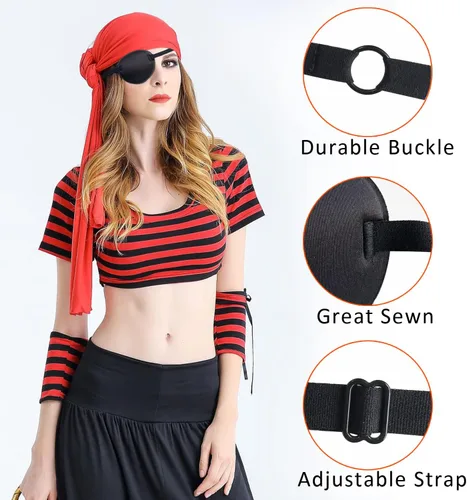 Vista 3 de 2 parches oculares ajustables para tratar la ambliopía u ojo vago, válidos para el ojo derecho o izquierdo, color negro