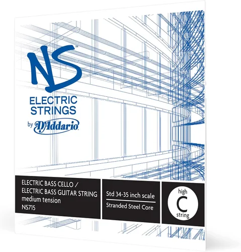 Vista 6 de D'Addario NS Electric Bass/Violonchelo Single A String, escala 4/4, tensión media