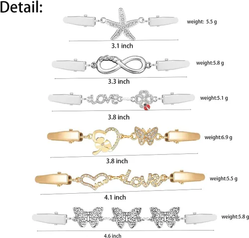 Vista 2 de Vintage Sweater Shawl Clip Retro Cardigan Collar Clips Dress Shirt Brooch for woman wearings