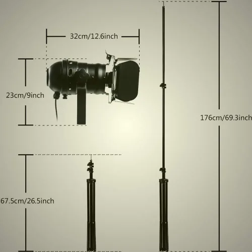 Vista 7 de Trípode retro vintage industrial negro ajustable lámpara de pie luz de estacionamiento, cable de 16.4 ft con interruptor de pie, luz