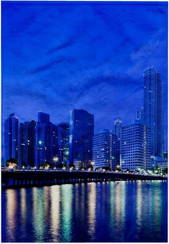Vista 8 de 3dRose USA, Florida, Miami, City Skyline from Brickell Key, Dawn. 22x30 Bath Hand Pool Towel