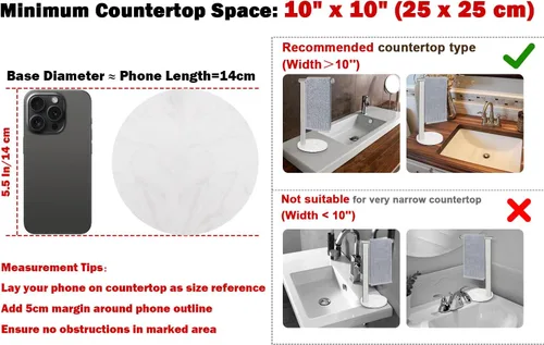 Vista 2 de Soporte para toallas de mano para baño, toallero de mano en forma de L, toallero de cocina, organizador de encimera, material de acero inoxidable