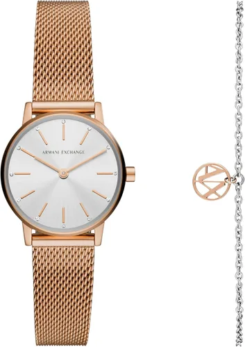 Vista 8 de A X Armani Exchange Reloj de mujer, reloj de tres manecillas para mujer con correa de acero inoxidable o cuero