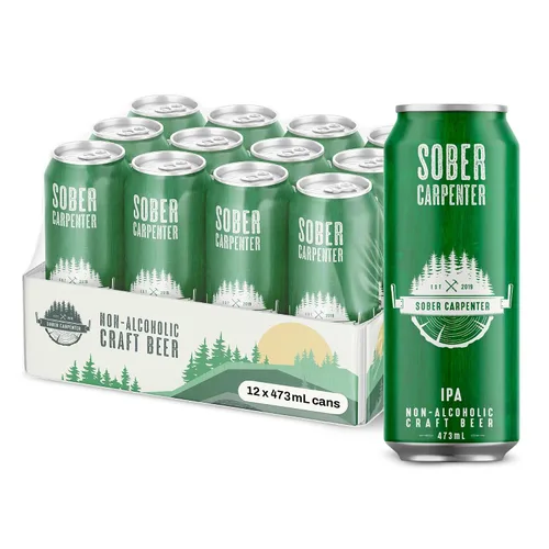 Vista 11 de SOBER CARPENTER - Cerveza sin alcohol de trigo blanco estilo belga, cerveza artesanal para todas las ocasiones, licores sin alcohol y alternativa al