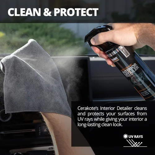 Vista 4 de CERAKOTE Rapid Ceramic Detallador y Protector de Interiores (14 fl oz.) – Rápido y Fácil – Seguro para Múltiples Superficies – Espray Limpiador