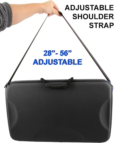 Vista 5 de CASEMATIX Funda de viaje para controlador de DJ compatible con Hercules Inpulse 500 - Funda rígida para mezclador de DJ con correa