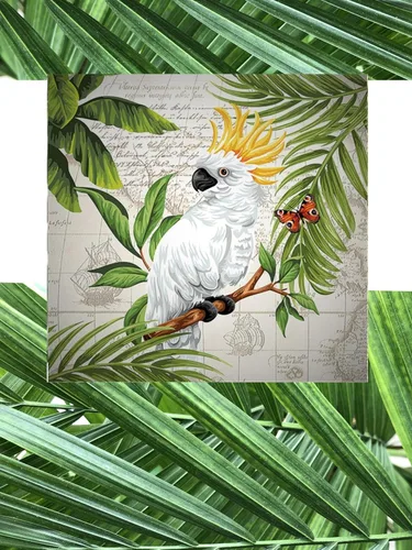Vista 6 de Servilletas decorativas de 20 unidades, 13 x 13 pulgadas, diseño de pájaro blanco, servilletas de decoupage, servilletas desechables de otoño