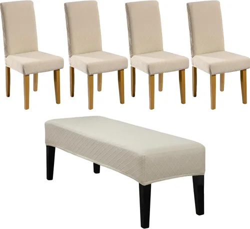 Vista 30 de HAOYONG Funda para Silla de Comedor con Estampado, Funda Desmontable Lavable para Silla Parsons, Protector de Asiento Removible para Comedor, Hotel