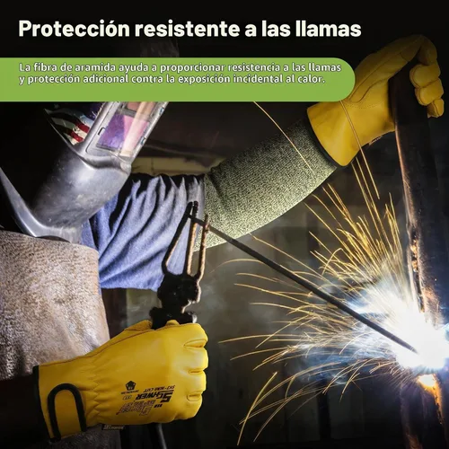 Vista 6 de Schwer CORE Mangas de Protección para Brazo S081, Mangas Resistentes a Cortes ANSI A5 con Orificio para el Pulgar, Manga de Soldadura Resistente a