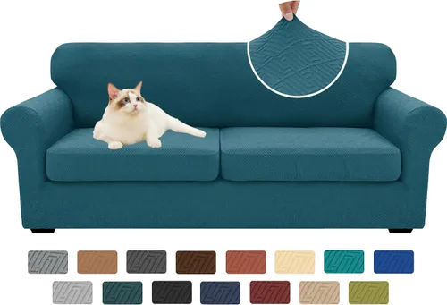 Vista 108 de XINEAGE Funda de diván para sofá en forma de L, fundas de sofá modular para mascotas, funda de asiento de sofá antideslizante lavable, fundas