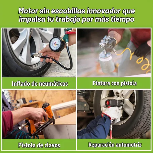 Vista 7 de Compresor de aire de taller de 20 galones, 150 PSI máx, compresor vertical sin aceite para garaje y hogar, con un motor sin escobillas de larga