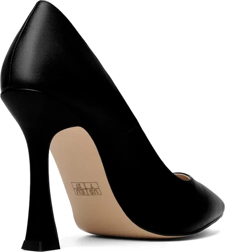 Vista 5 de AMBELIGHT Zapatos de tacón alto con punta puntiaguda mate para mujer, de 4 pulgadas