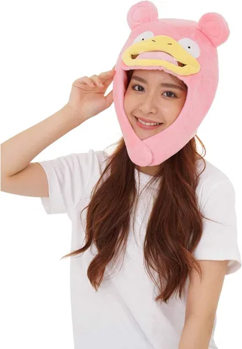 Vista 2 de SAZAC Gorro Kigurumi de Slowpoke acogedor y cálido con solapas para las orejas, gorro de Pokémon para adultos, sombrero lujoso para Halloween