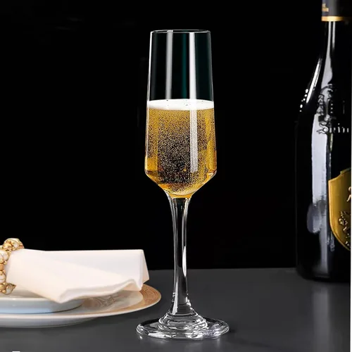 Vista 4 de Juego de 8 copas de champán, elegantes copas de champán de 8 onzas Copas de champán espumosas transparentes, vidrio de mimosa, prosecco