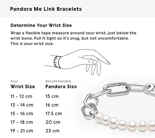 Vista 5 de Pandora ME - Pulsera de perlas cultivadas de agua dulce tratada Pulsera de perlas para mujer Cuenta con 2 conectores Regalo para ella Plata