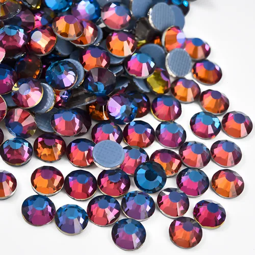 Vista 42 de Jollin Hot Fix - Diamantes de imitación de cristal con parte trasera plana, gemas de diamantes de imitación de 0.079 pulgadas