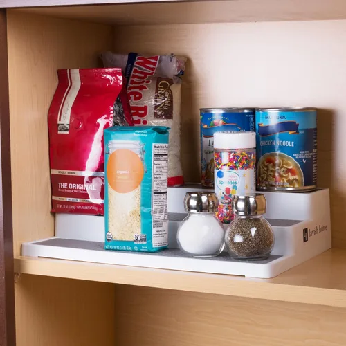Vista 4 de Lavish Home Estante de 3 niveles para especias - Armario de cocina, encimera y despensa especias y organizador de condimentos