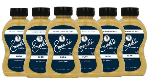 Vista 11 de Emeril Lagasse Mostaza gourmet – Dijon, jalapeño y dulce picante – 12 oz de salsa de mostaza natural prémium (individual/paquete de 1, Dijon)