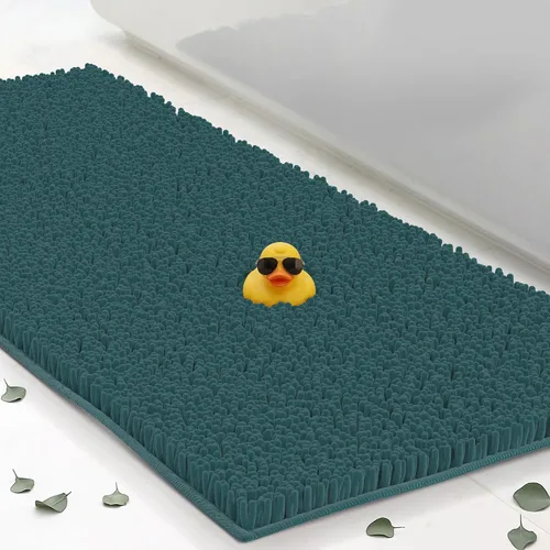 Vista 15 de Tapetes de baño pequeños de felpilla de 22 x 14 pulgadas, tapetes de baño absorbentes de felpa, de secado rápido, suaves y lavables a máquina