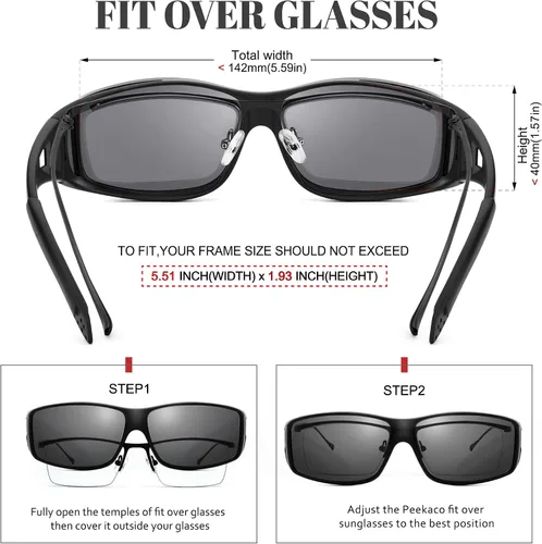 Vista 37 de Night Vision Driving Glasses for Men & Women - Polarized Anti Glare Fit Overs with Wrap-Around HD Yellow Lens