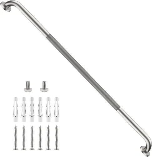 Vista 40 de Barra de agarre para ducha negra de 12 pulgadas con agarre de goma antideslizante, ZUEXT Barra de agarre para baño de acero inoxidable, Barra