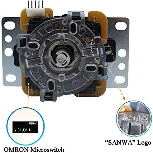Vista 6 de Sanwa JLF-TP-8YT Joystick Sanwa 8 piezas OBSF-30 juego de pulsadores Color azul claro para juego arcade 4 y 8 vías ajustable juego de videojuegos